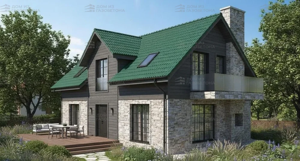 Проект Двухэтажный дом 12 на 10, 123 м2