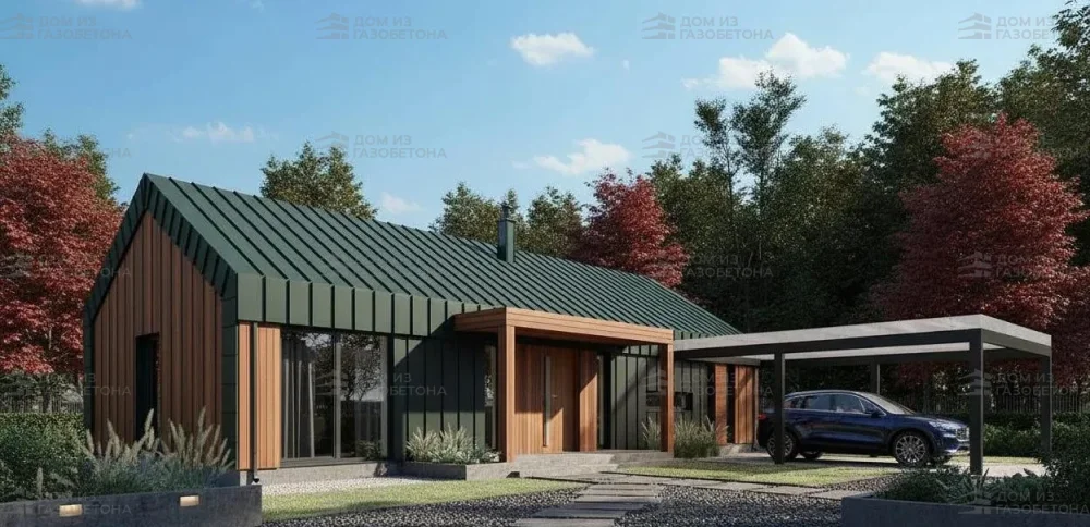 Проект Одноэтажный дом 18 на 8, 109 м2